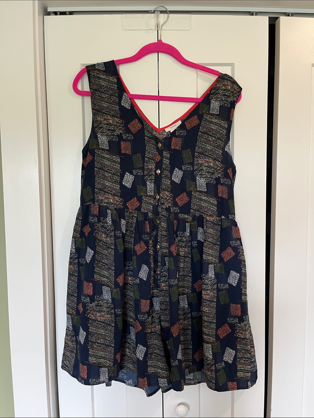 Navy Geometric Print Romper